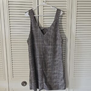 Elegant Black and White Plaid Mini Dress